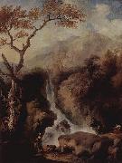Christian Wilhelm Ernst Dietrich Wasserfalle in der Umgebung Roms oil painting reproduction